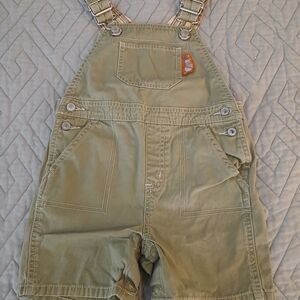 Vintage 2005 Gymboree Olive Green Armadillo Kids Shortalls EUC Sz 18-24M